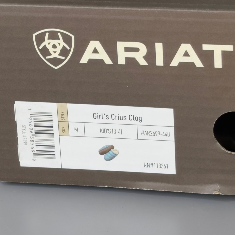 Ariat Girl’s Crius Clog Slippers Kids Size 3-4 Cozy Faux Fur NEW IN BOX - Picture 4 of 4